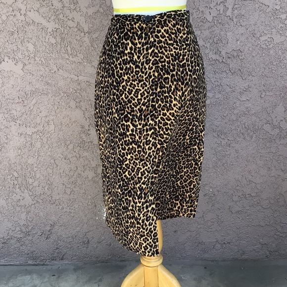 Vintage Newport Easy Style Leopard High Waist Pencil Skirt Size 14 Animal Print - Picture 5 of 7
